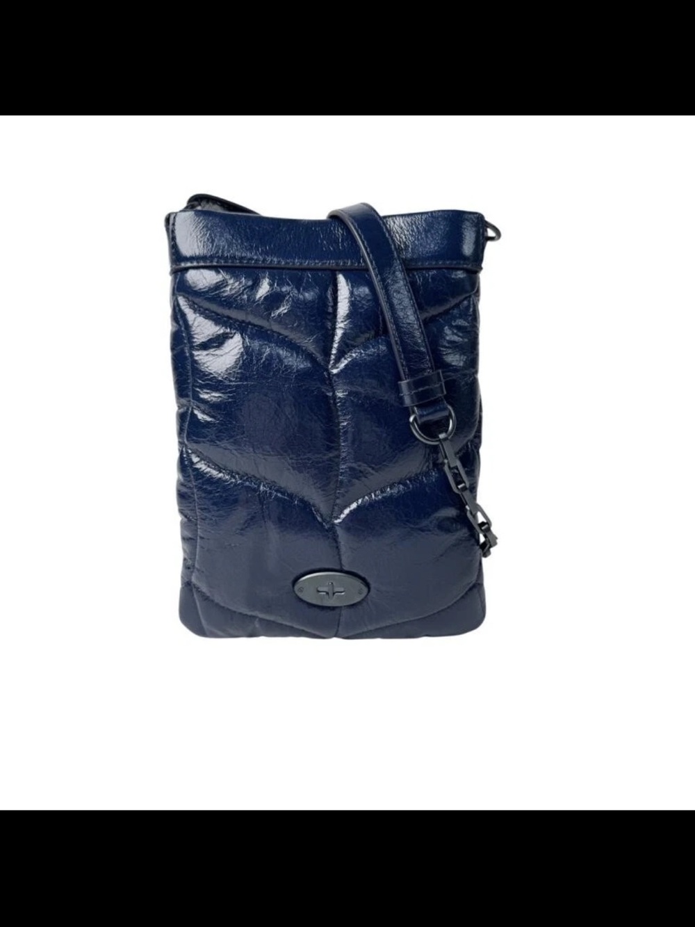 Mulberry Navy Patent Quilted Crossbody Bag